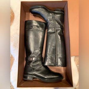 Coach Eva Mat Calf Black on Black Knee High Boot size 8.5